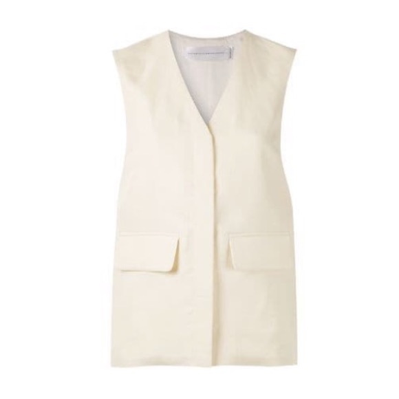 Victoria Beckham Canvas linen and Satin Vest - Picture 4 of 9